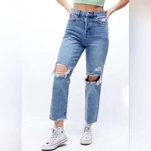 PacSun High Rise Ripped Straight Leg Jeans